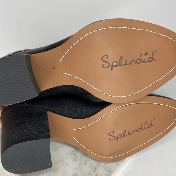 NEW Splendid Kiley Black Ankle Boots Leather Shearling Lined Heeled US 8 $178 - Picture 8 of 10